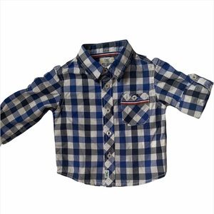 European Boys Plaid Button Shirt
